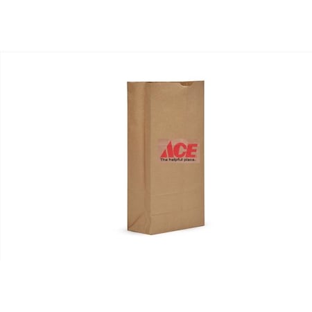 North American Bags Ace Logo Recycled Paper Brown Shopping Bag 500 pk 18 in. H X 5.25 in. W X 8.25 in. L 875010